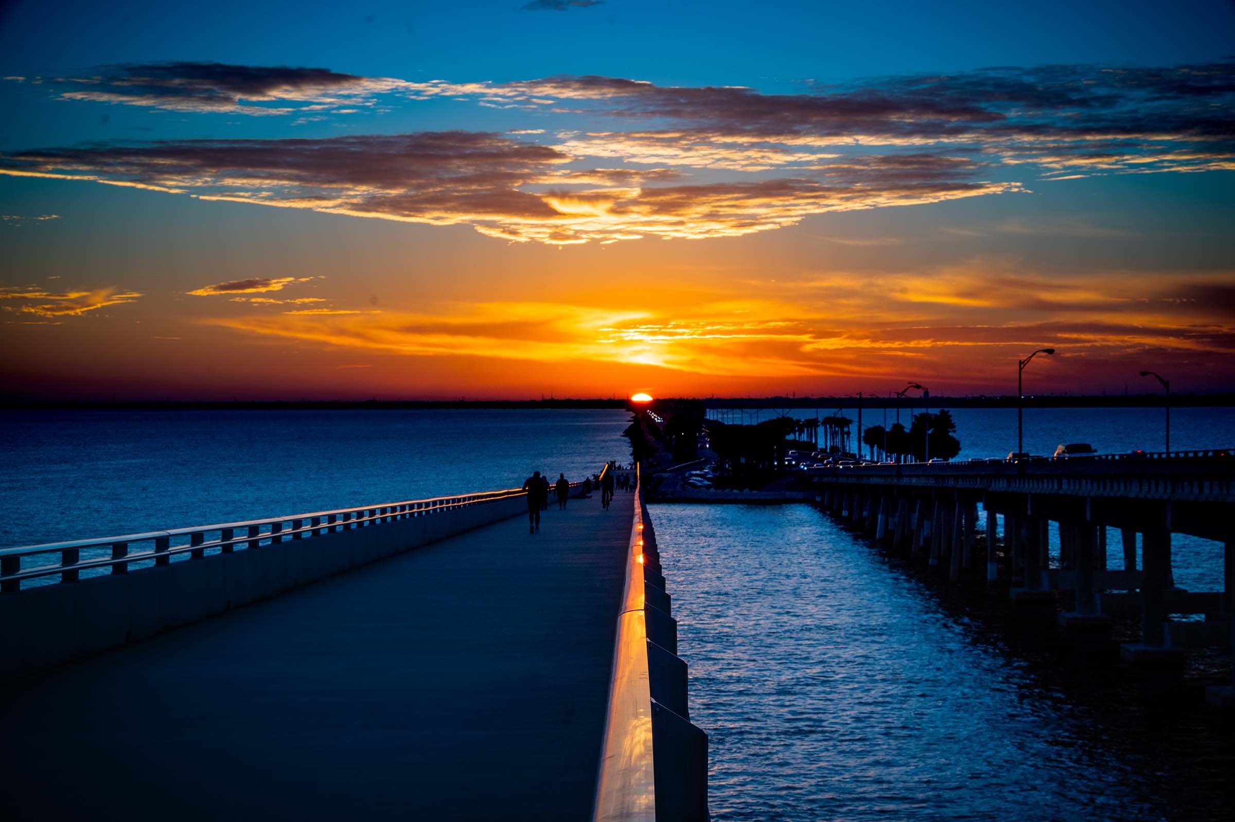 Sunset over the Courtney Campbell Causeway